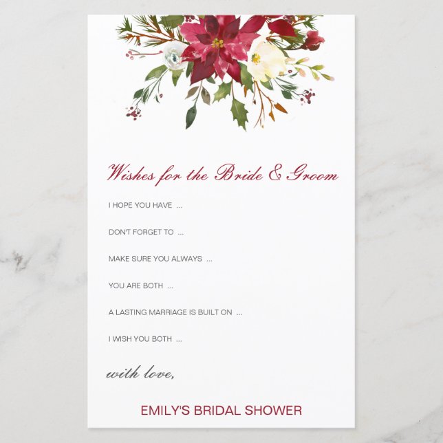 Editierbare Wünsche für Braut- und Körperkarte (Vorderseite)