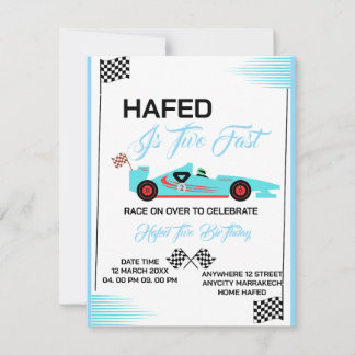 Editierbare ZWEI SCHNELLE Geburtstagseinladung, Ra Einladung