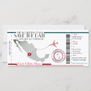 Editierbarer Boarding Save the Date