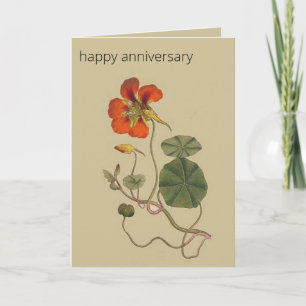 Editierbarer botanischer Nasturtium-Gruß Karte