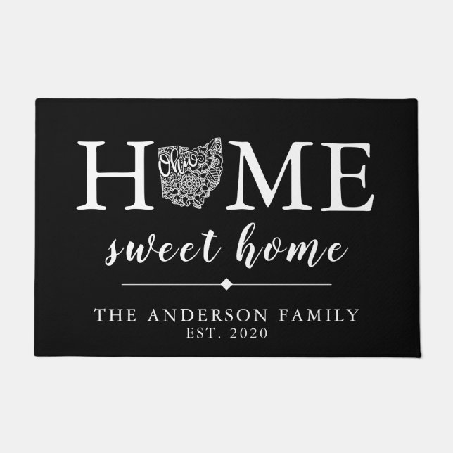 Editierbarer Color OHIO Personalisierter Staat Fußmatte (Vorderseite)