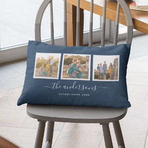 Editierbarer Farbname Kalligrafie FotoCollage Lendenkissen