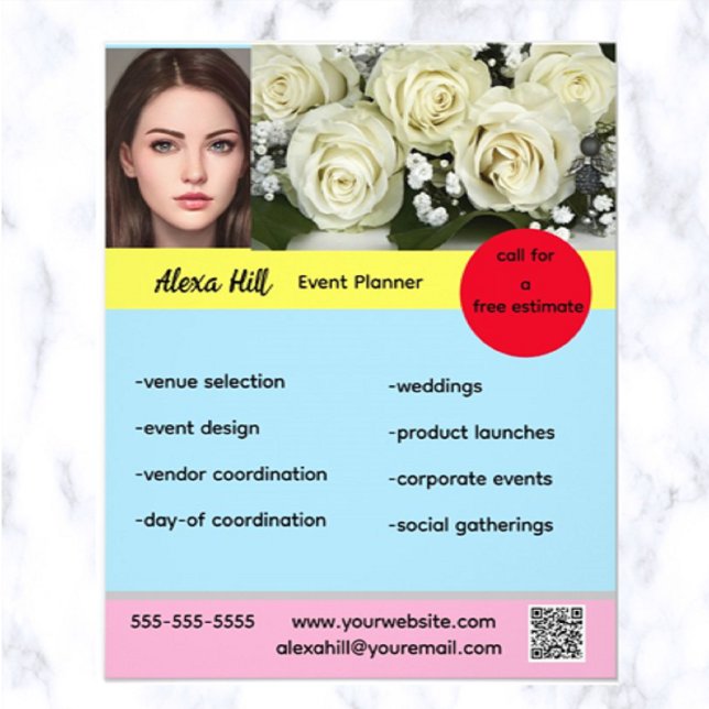 Editierbarer Flyer für Veranstaltungsplaner (What a great way to promote your event planning business!)
