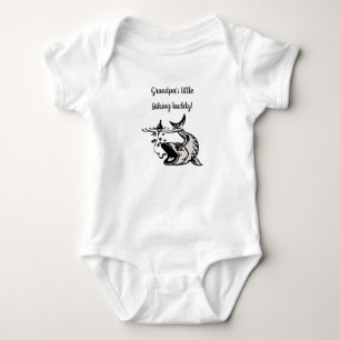 Editierbarer Großvaters kleiner Fischbuddy Baby Strampler