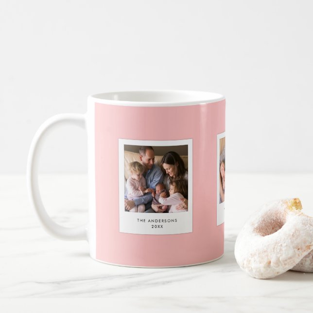 Editierbarer Hintergrund Instant Foto Style Kaffeetasse (Mit Donut)