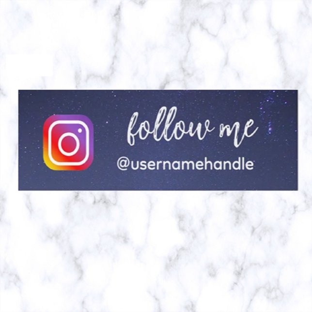 Editierbarer Nachthimmel folgen mir Social Media Q Mini Visitenkarte (Von Creator hochgeladen)