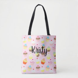 Editierbarer Name Niedlich Cupcake Art Pink