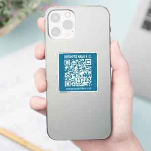 Editierbarer Ocean Blue QR-Code Aufkleber