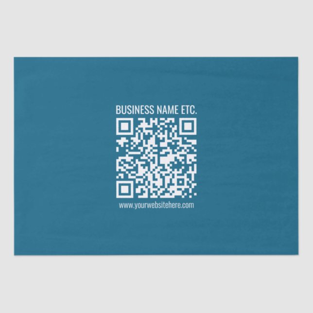 Editierbarer Ocean Blue QR-Code Seidenpapier (Vorderseite)