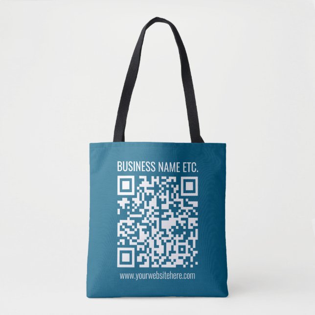 Editierbarer ozeanblauer QR-Code  (Vorderseite)