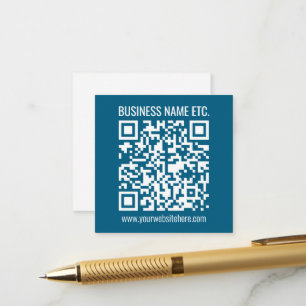 Editierbarer ozeanblauer QR-Code Begleitkarte