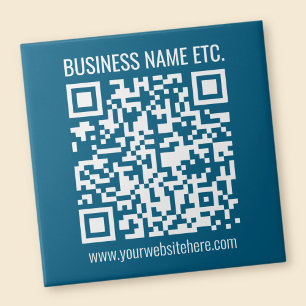 Editierbarer ozeanblauer QR-Code Fliese