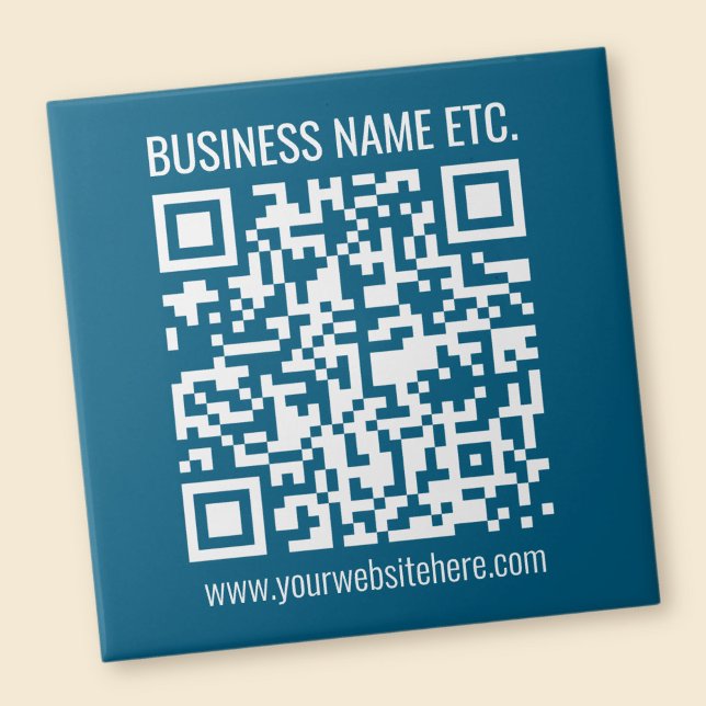 Editierbarer ozeanblauer QR-Code  Fliese (Von Creator hochgeladen)