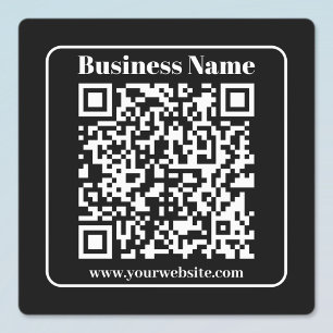 Editierbarer QR-Code Schwarz & Weiß Retro Moderner Etiketten