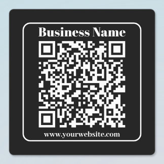 Editierbarer QR-Code Schwarz & Weiß Retro Moderner Etiketten
