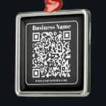 Editierbarer QR-Code Schwarz & Weiß Retro Moderner Ornament Aus Metall<br><div class="desc">Vollständig anpassbares Design,  bearbeiten,  wie Sie möchten! Geben Sie einfach Ihre Website-URL ein,  um einen einzigartigen QR-Code zu erstellen,  der vollständig scannbar ist.</div>