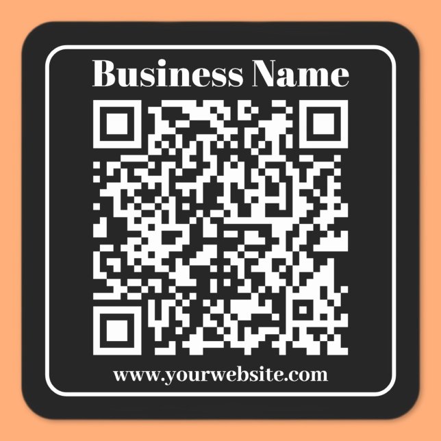 Editierbarer QR-Code Schwarz & Weiß Retro Moderner Quadratischer Aufkleber (Von Creator hochgeladen)