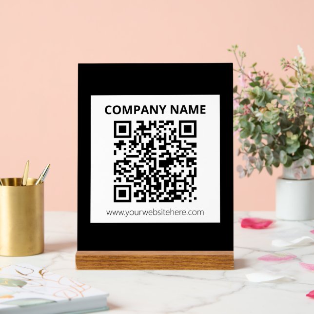 Editierbarer QR-Code und einfaches, benutzerdefini Acrylschild (Hochzeit)