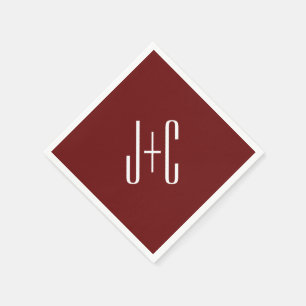 Editierbarer, roter Hintergrund und weißer Text au Serviette