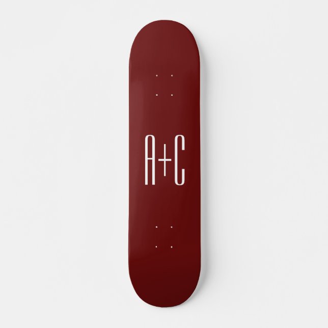 Editierbarer, roter Hintergrund und weißer Text au Skateboard (Vorne)
