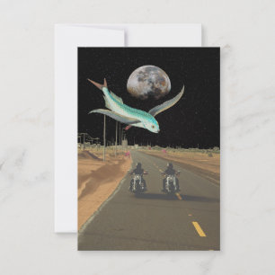 Editierbarer Surreal Motorrad Moon Karte