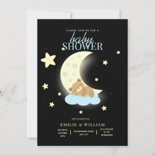 Editierbarer Teddybär-Baby-Shower Kann kaum warten Einladung