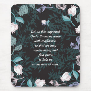 Editierbarer Text Blumenmuster Design schwarz ver Mousepad