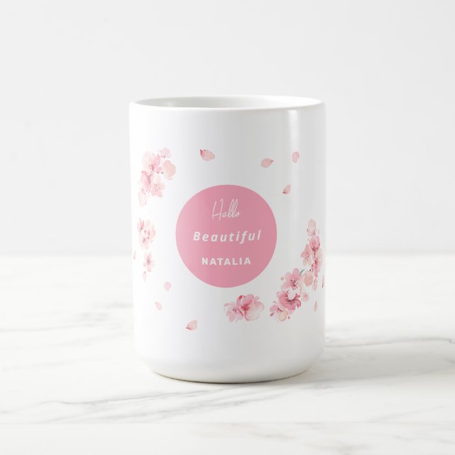 Editierbarer Text Cherry Blossom Tasse zum Geschen (Mittel)