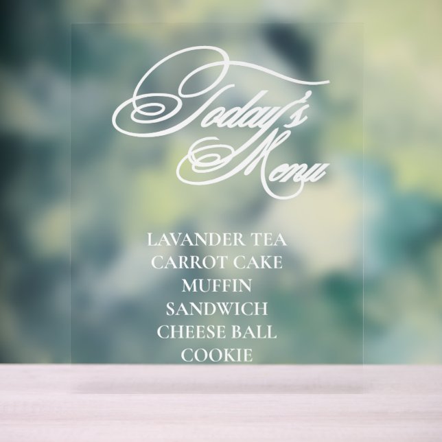 Editierbares Acrylnahrungszeichen Acrylschild (Neutral)