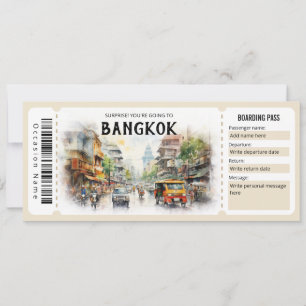 Editierbares Bangkok Flugzeug Boarding Pass Ticket Einladung