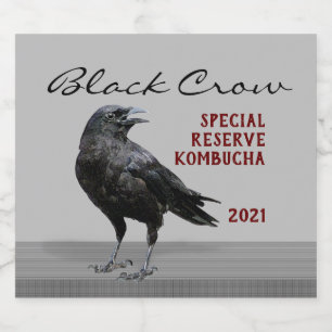Editierbares Black Crow-Getränk Bierflaschenetikett