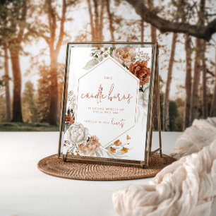 Editierbares Bloral Sunset Wedding Memorial Sign Poster