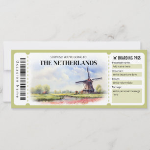 Editierbares Boarding Pass Flugzeug Ticket Einladung
