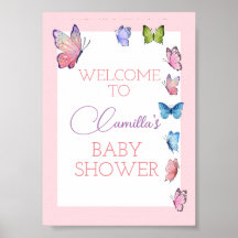 Editierbares Butterfly-Party Begrüßungszeichen
