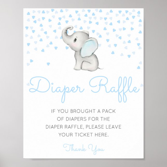 Editierbares Diaper Raffle Babyduschenzeichen gedr Poster (Vorne)
