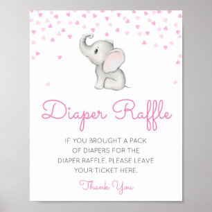 Editierbares Diaper Raffle Babyduschenzeichen gedr Poster