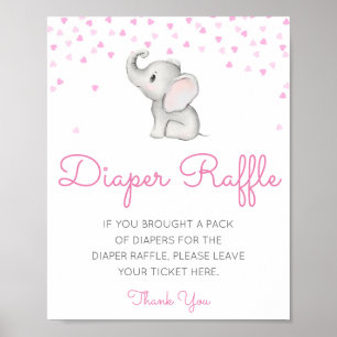 Editierbares Diaper Raffle Babyduschenzeichen gedr Poster