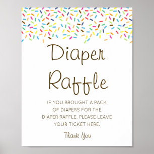 Editierbares Diaper Raffle Babyduschenzeichen gedr Poster