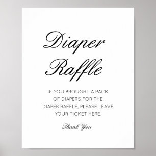 Editierbares Diaper Raffle Babyduschenzeichen gedr Poster