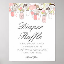 Editierbares Diaper Raffle Babyduschenzeichen gedr Poster