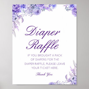 Editierbares Diaper Raffle Babyduschenzeichen gedr Poster