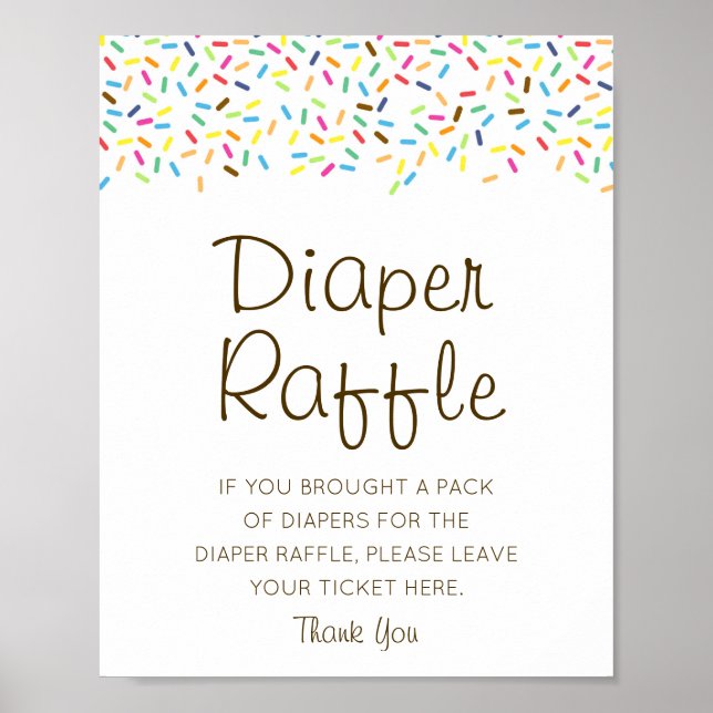 Editierbares Diaper Raffle Babyduschenzeichen gedr Poster (Vorne)