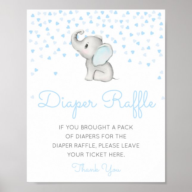 Editierbares Diaper Raffle Babyduschenzeichen gedr Poster (Vorne)