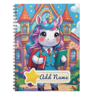 Editierbares Einhorn-Schulheft – Süßes Design Notizblock