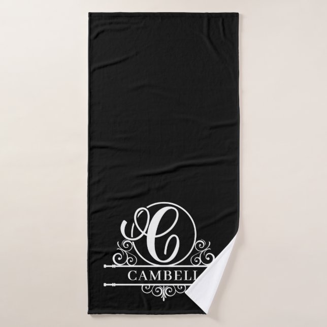 Editierbares Farbmonogramm C Badhandtuch Set (Badehandtuch)