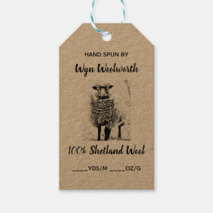 Editierbares Foto Shetland Wool Label Geschenkanhänger