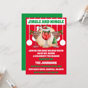 Editierbares Jingle & Mingle Christmas Cocktail Pa Einladung