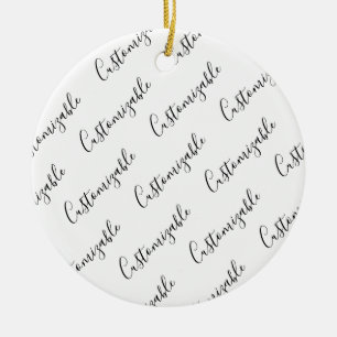 Editierbares modernes Skriptmuster   Schwarz/Weiß Keramik Ornament