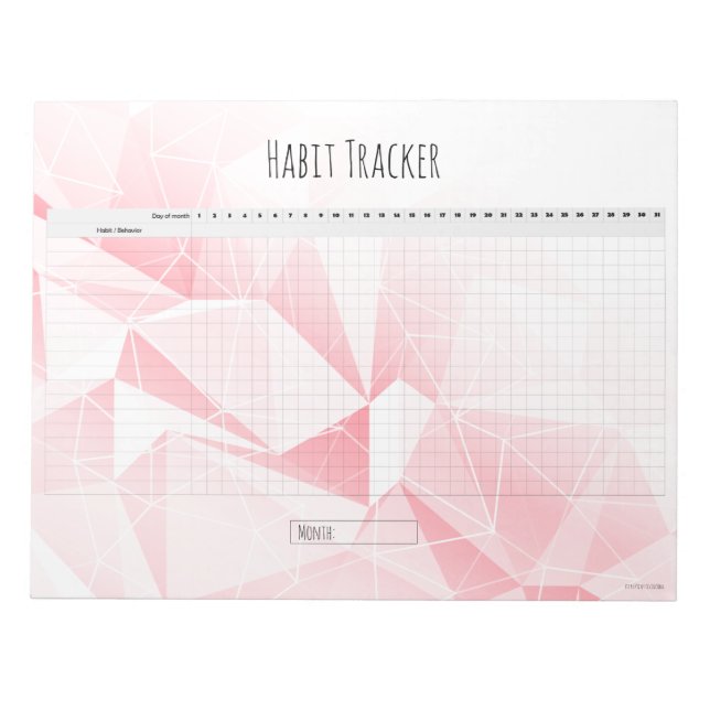 Editierbares monatliches Habit-Tracker-Notepad Notizblock (Vorderseite)