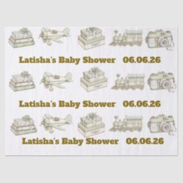 Editierbares neutrales Baby-Shower-Tissue-Papier Seidenpapier